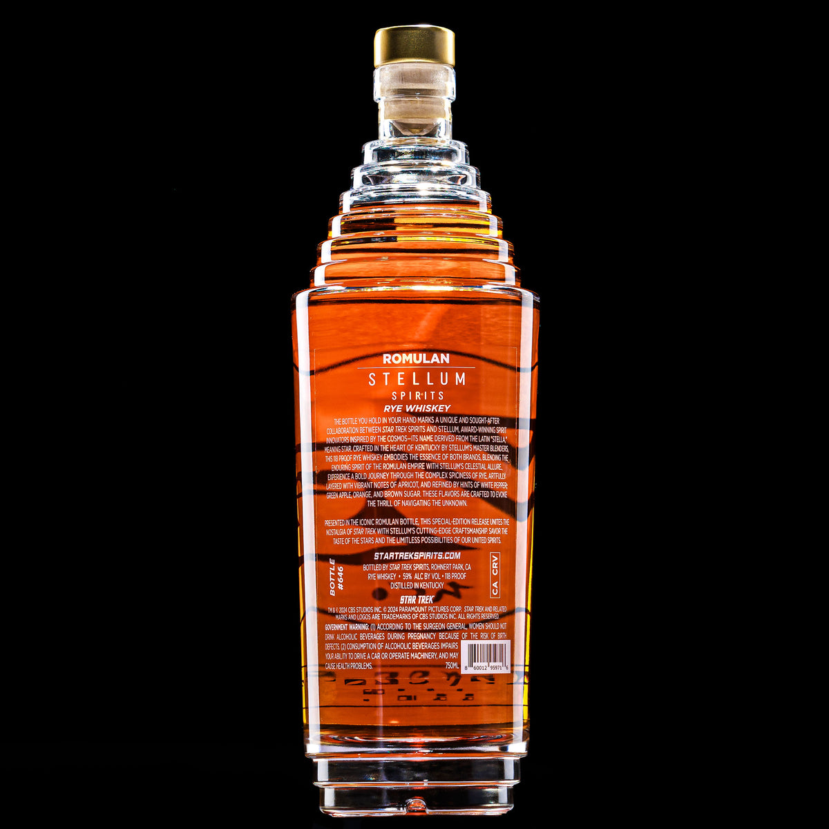 Star Trek Spirits Romulan Stellum Rye Whiskey