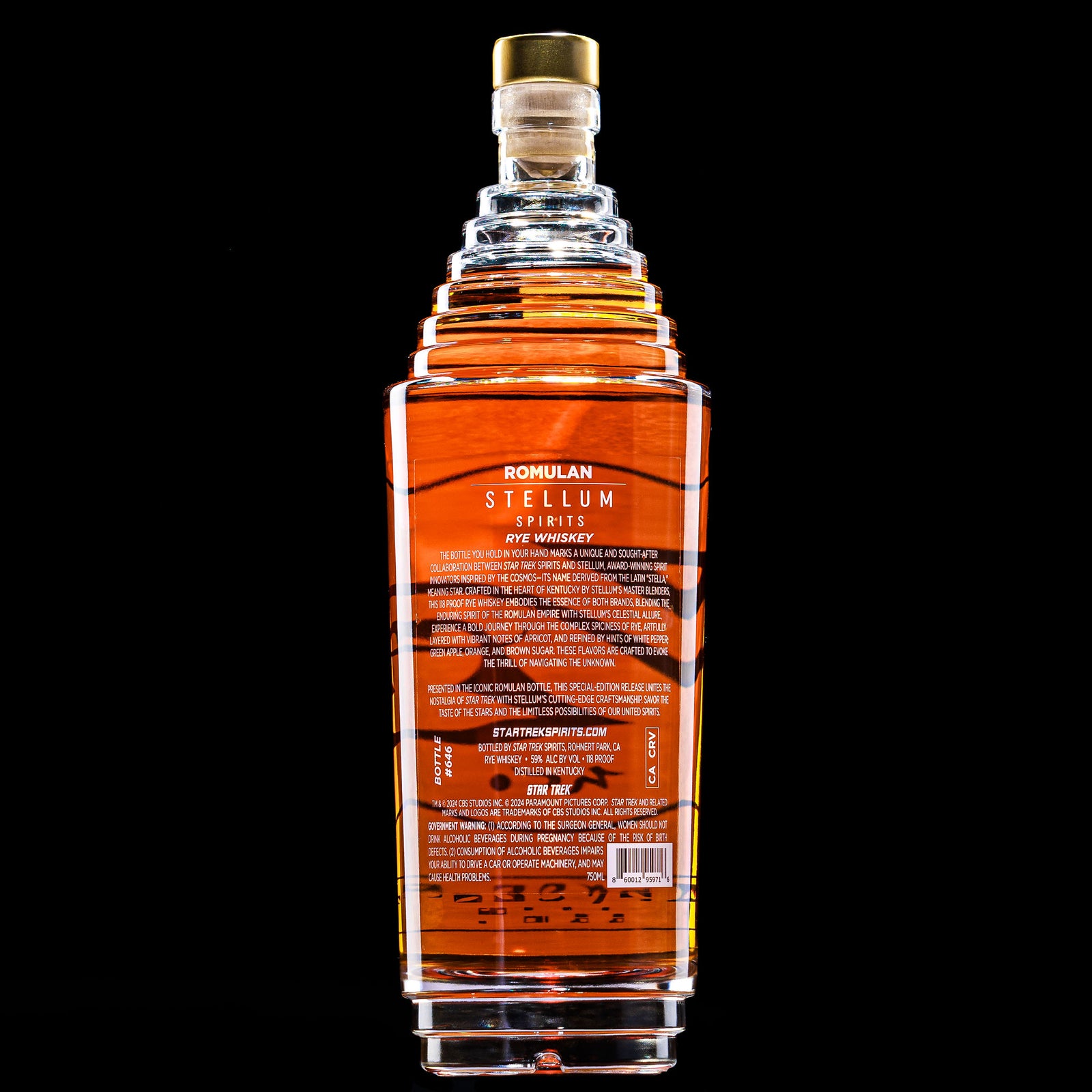 Star Trek Spirits Romulan Stellum Rye Whiskey